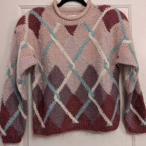 Vintage Mohair Sweater, Mauve/Pink, Rebecca Stone, Sz M